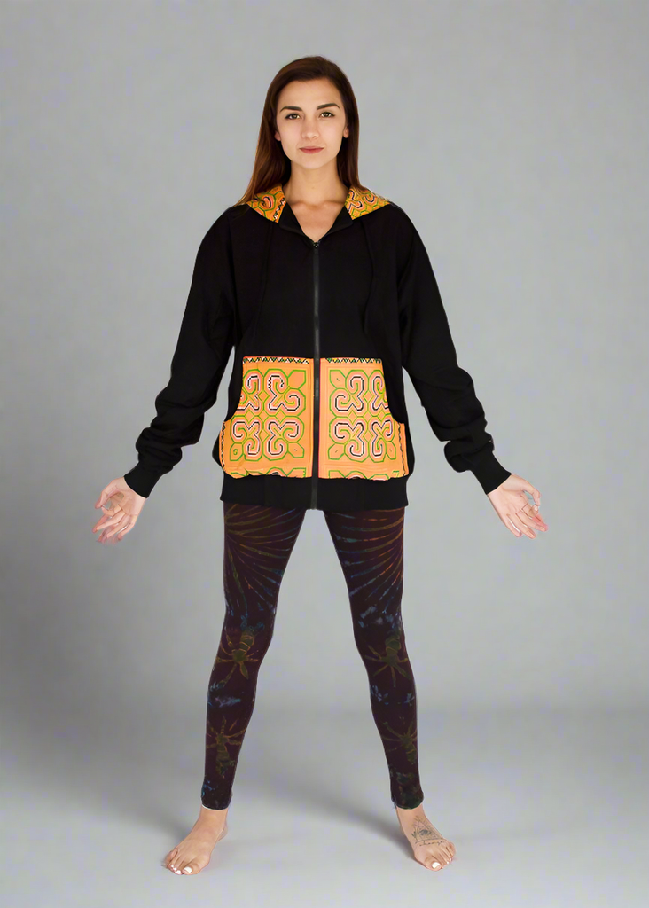 Tribal Hoody with Hmong Fabric Back-The High Thai-The High Thai-Yoga Pants-Harem Pants-Hippie Clothing-San Diego