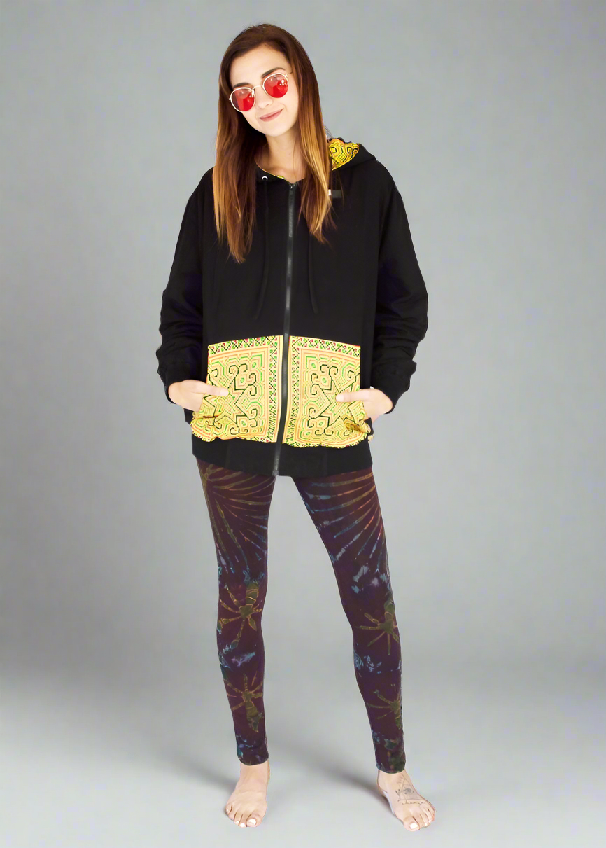 Tribal Hoody with Hmong Fabric Back-The High Thai-The High Thai-Yoga Pants-Harem Pants-Hippie Clothing-San Diego