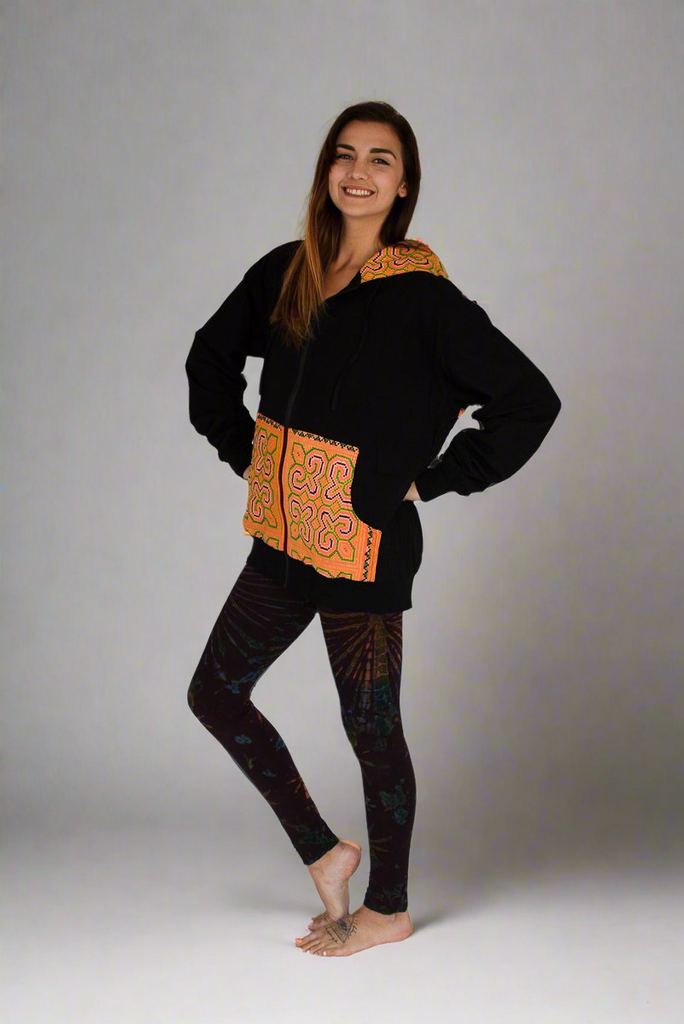 Tribal Hoody with Hmong Fabric Back-The High Thai-The High Thai-Yoga Pants-Harem Pants-Hippie Clothing-San Diego