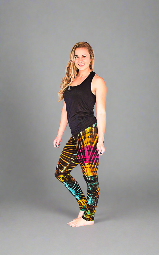 Tie Dye Leggings in Black-The High Thai-The High Thai-Yoga Pants-Harem Pants-Hippie Clothing-San Diego