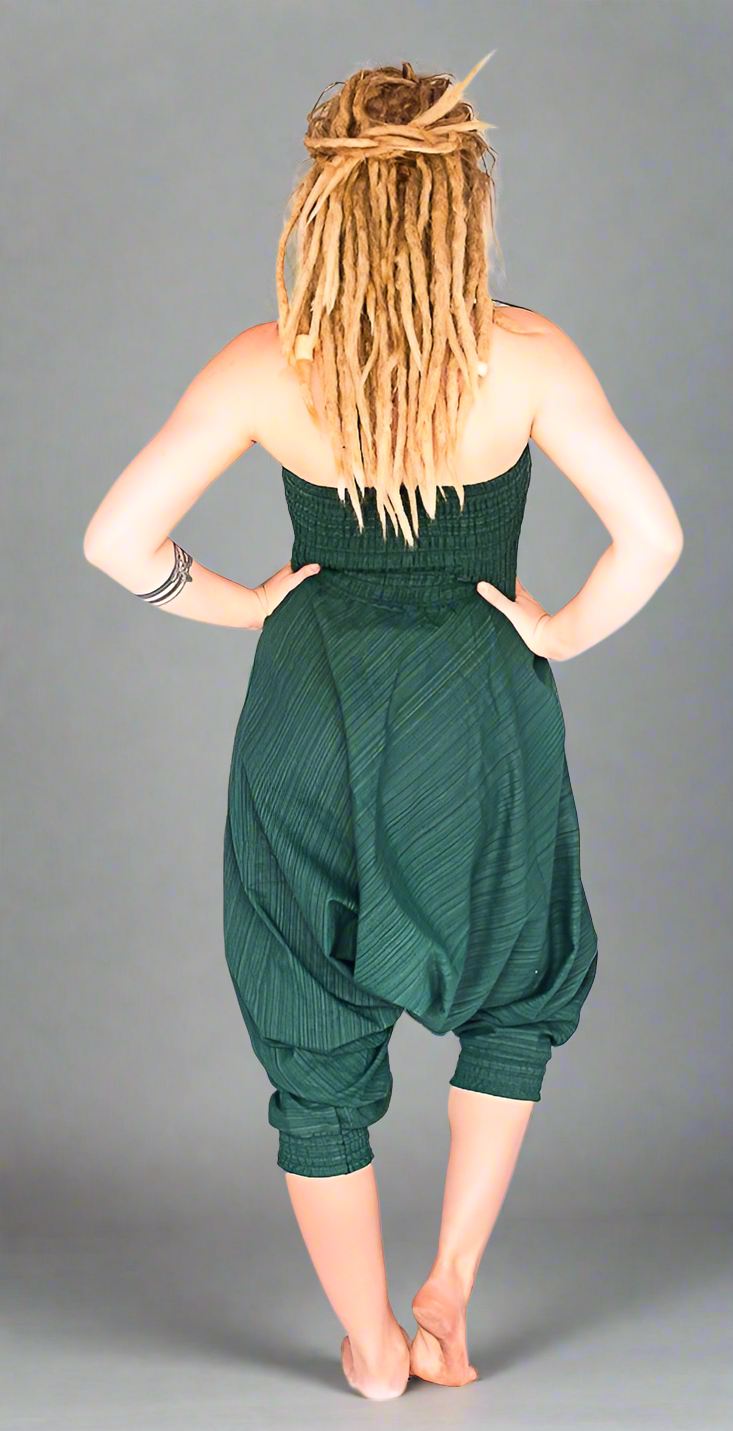 One Piece Jumper Pants in Static Green-The High Thai-The High Thai-Yoga Pants-Harem Pants-Hippie Clothing-San Diego