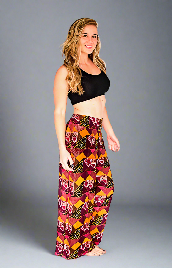 Palazzo Pants in Retro Red-The High Thai-The High Thai-Yoga Pants-Harem Pants-Hippie Clothing-San Diego