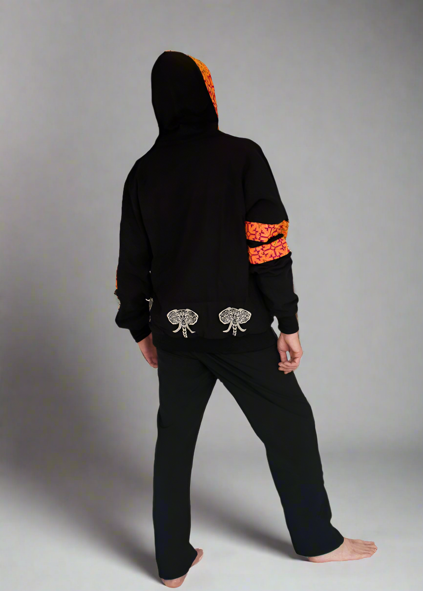 Reversible "Black Hmong" Tribal Hoody -Limited Edition-The High Thai-The High Thai-Yoga Pants-Harem Pants-Hippie Clothing-San Diego