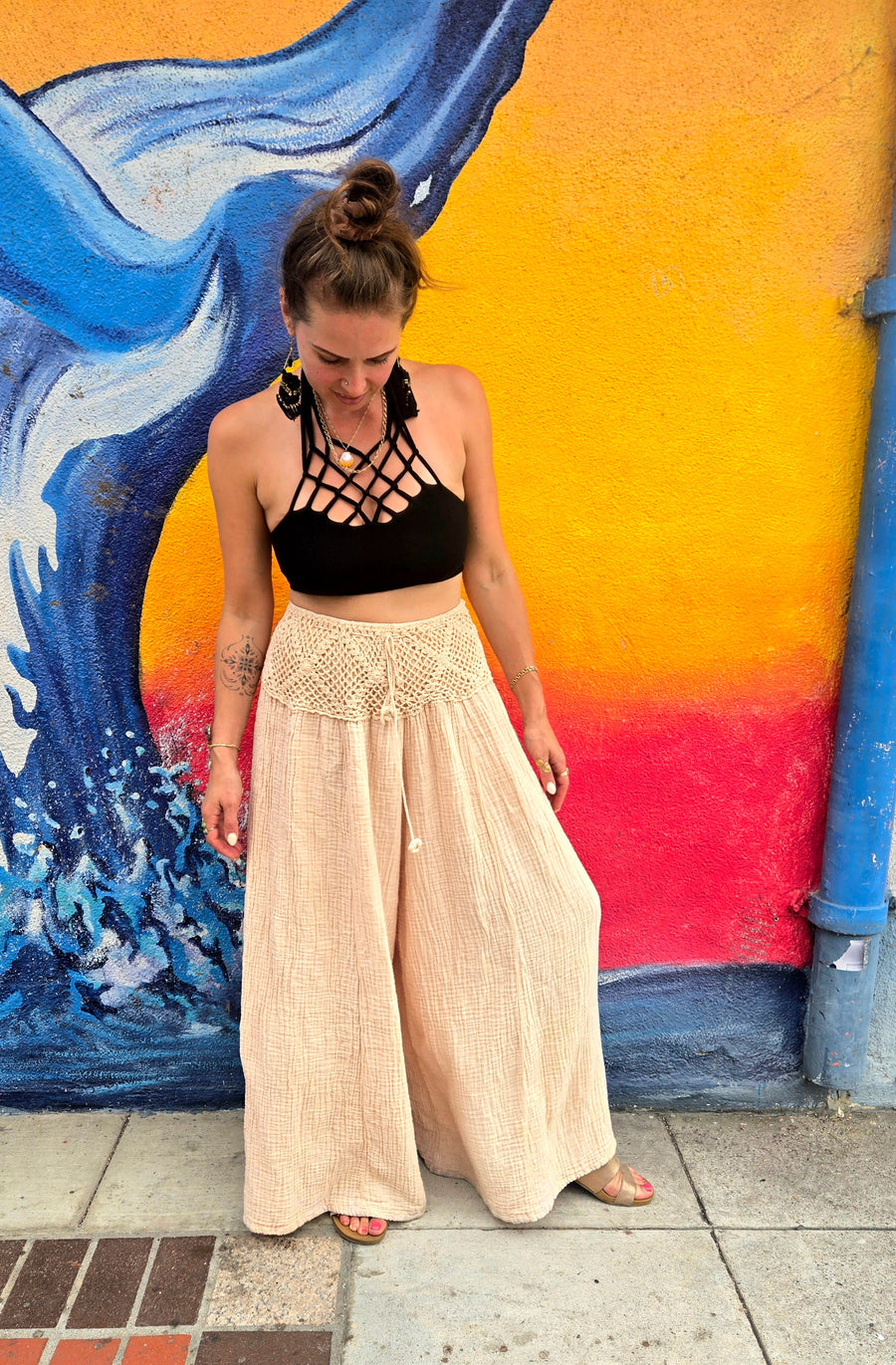 Cotton Wide Leg Pants-The High Thai-The High Thai-Yoga Pants-Harem Pants-Hippie Clothing-San Diego