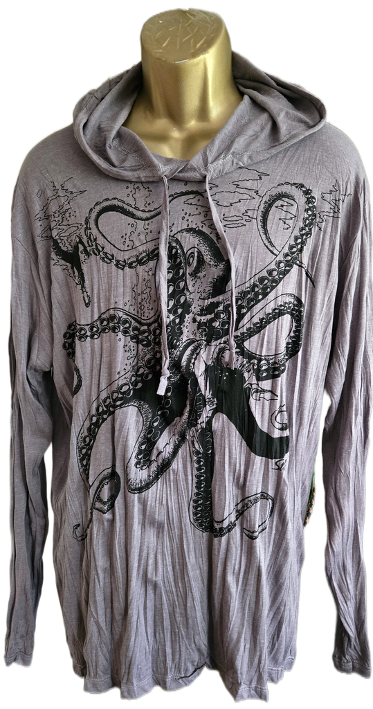 Men's Octopus Hoodie-The High Thai-The High Thai-Yoga Pants-Harem Pants-Hippie Clothing-San Diego