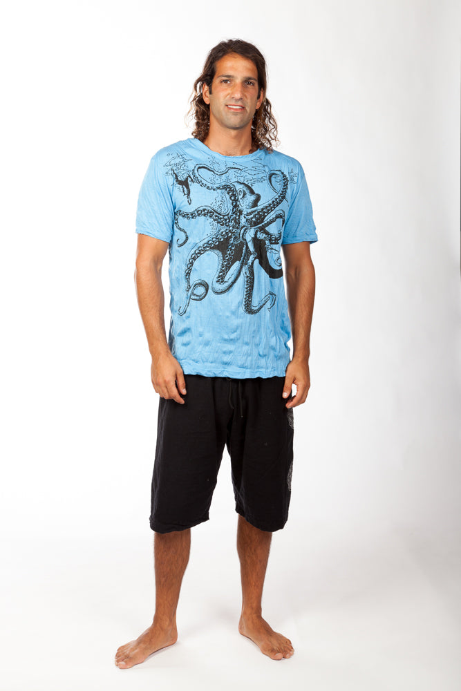 Men's Printed Octopus T-Shirt-The High Thai-The High Thai-Yoga Pants-Harem Pants-Hippie Clothing-San Diego