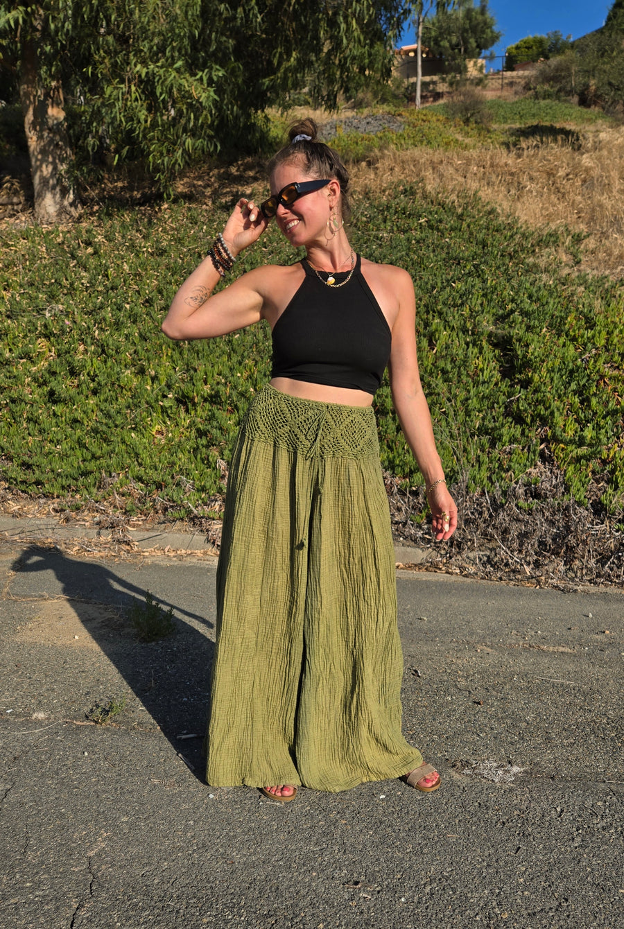Cotton Wide Leg Pants-The High Thai-The High Thai-Yoga Pants-Harem Pants-Hippie Clothing-San Diego