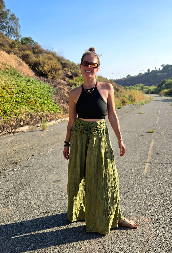 Cotton Wide Leg Pants-The High Thai-The High Thai-Yoga Pants-Harem Pants-Hippie Clothing-San Diego