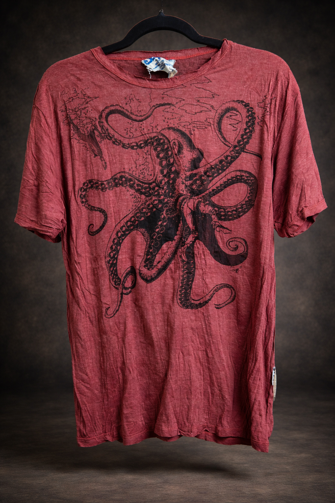 Men's Printed Octopus T-Shirt-The High Thai-The High Thai-Yoga Pants-Harem Pants-Hippie Clothing-San Diego