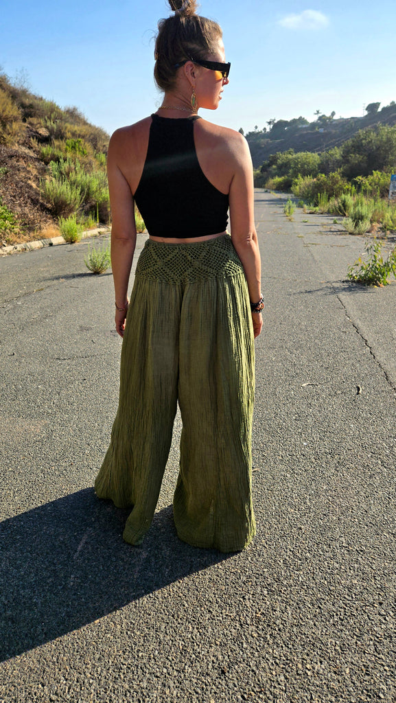 Cotton Wide Leg Pants-The High Thai-The High Thai-Yoga Pants-Harem Pants-Hippie Clothing-San Diego