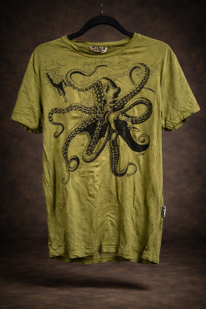 Men's Printed Octopus T-Shirt-The High Thai-The High Thai-Yoga Pants-Harem Pants-Hippie Clothing-San Diego