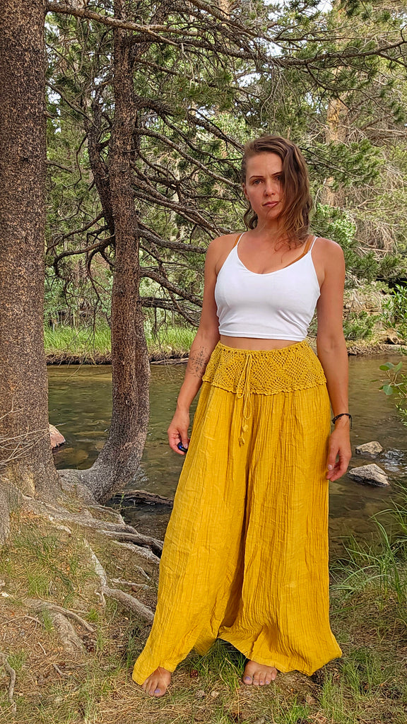 Cotton Wide Leg Pants-The High Thai-The High Thai-Yoga Pants-Harem Pants-Hippie Clothing-San Diego