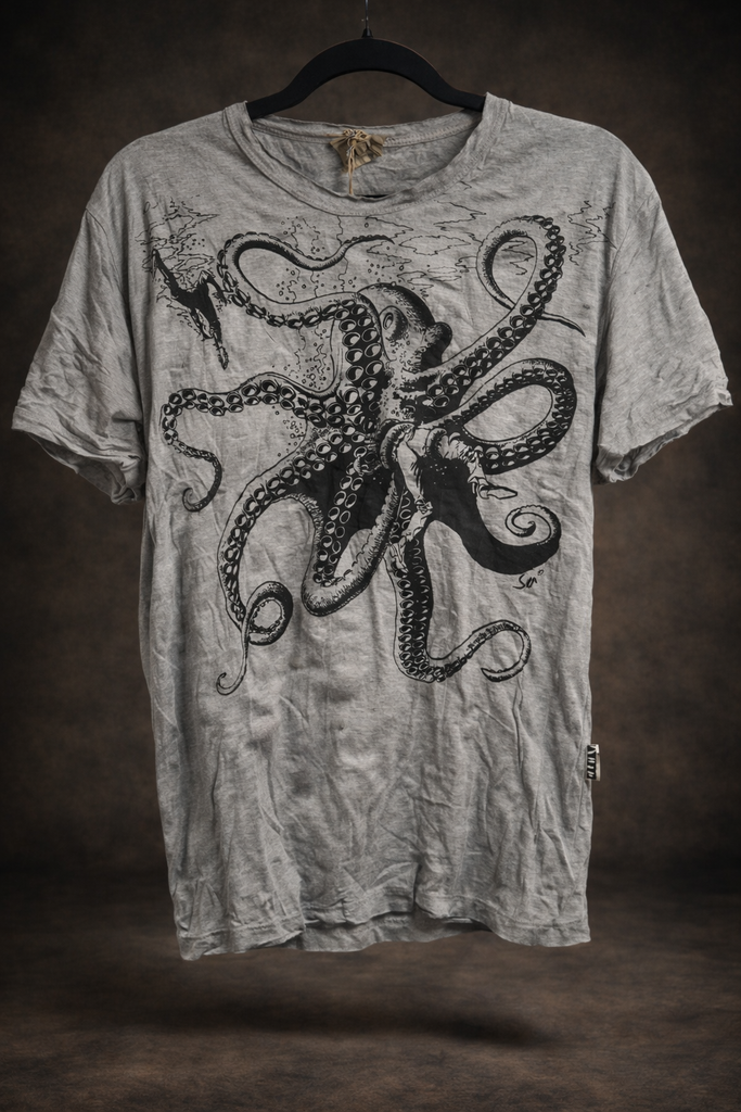 Men's Printed Octopus T-Shirt-The High Thai-The High Thai-Yoga Pants-Harem Pants-Hippie Clothing-San Diego