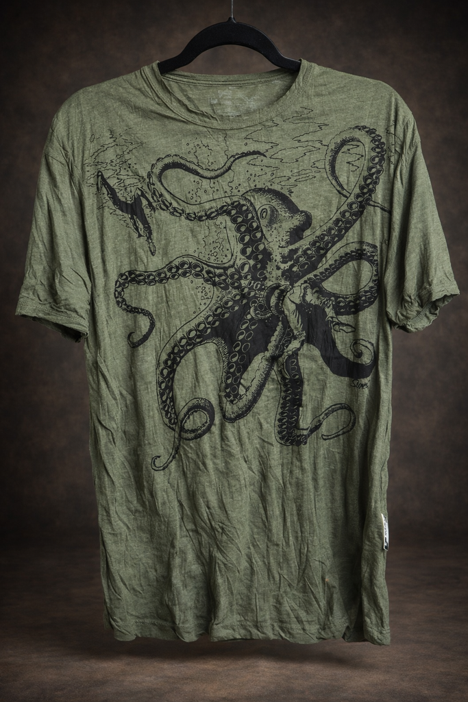 Men's Printed Octopus T-Shirt-The High Thai-The High Thai-Yoga Pants-Harem Pants-Hippie Clothing-San Diego