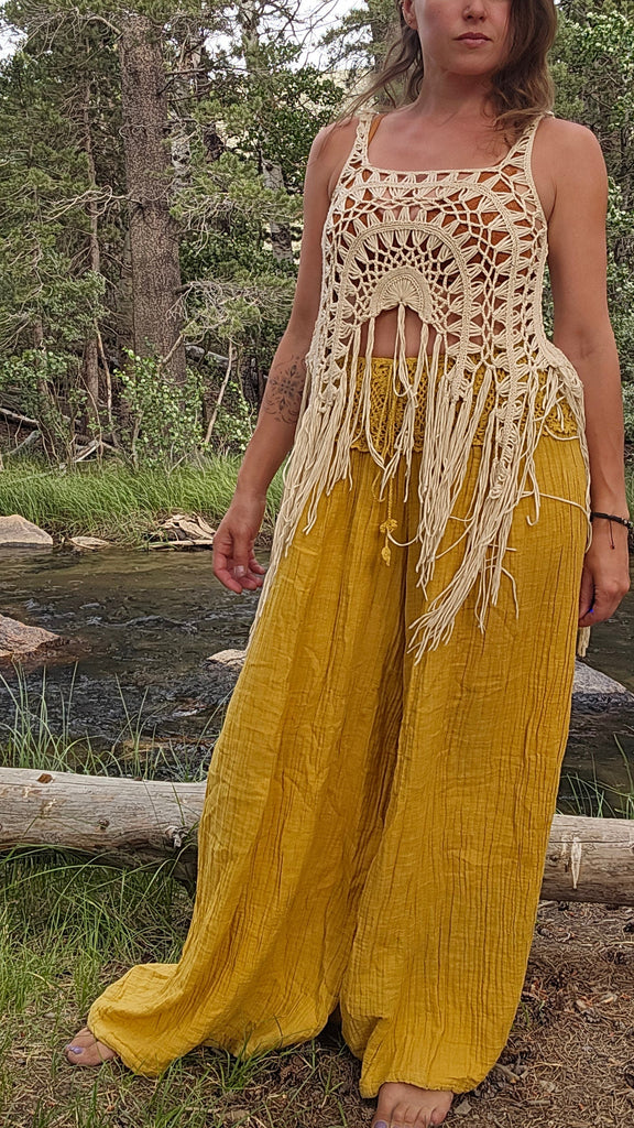 Cotton Wide Leg Pants-The High Thai-The High Thai-Yoga Pants-Harem Pants-Hippie Clothing-San Diego