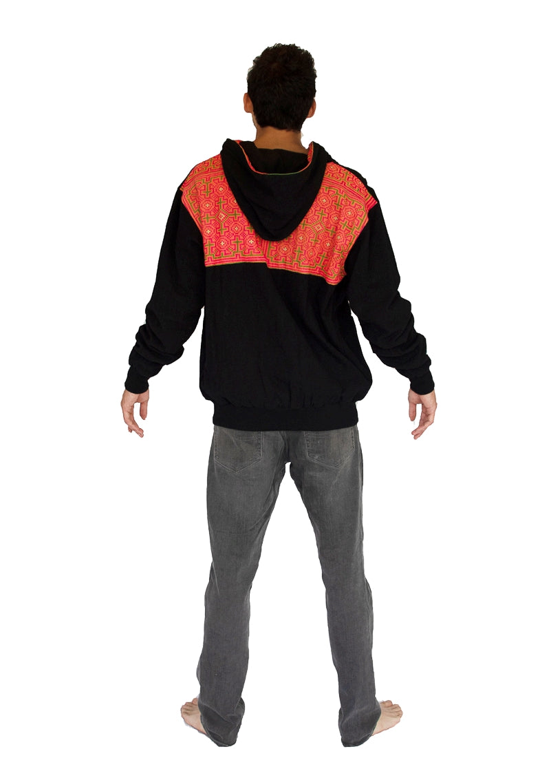 Tribal Hoody with Hmong Fabric Back-The High Thai-The High Thai-Yoga Pants-Harem Pants-Hippie Clothing-San Diego