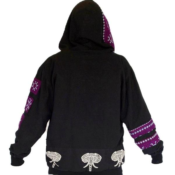 Reversible "Black Hmong" Tribal Hoody -Limited Edition-The High Thai-The High Thai-Yoga Pants-Harem Pants-Hippie Clothing-San Diego