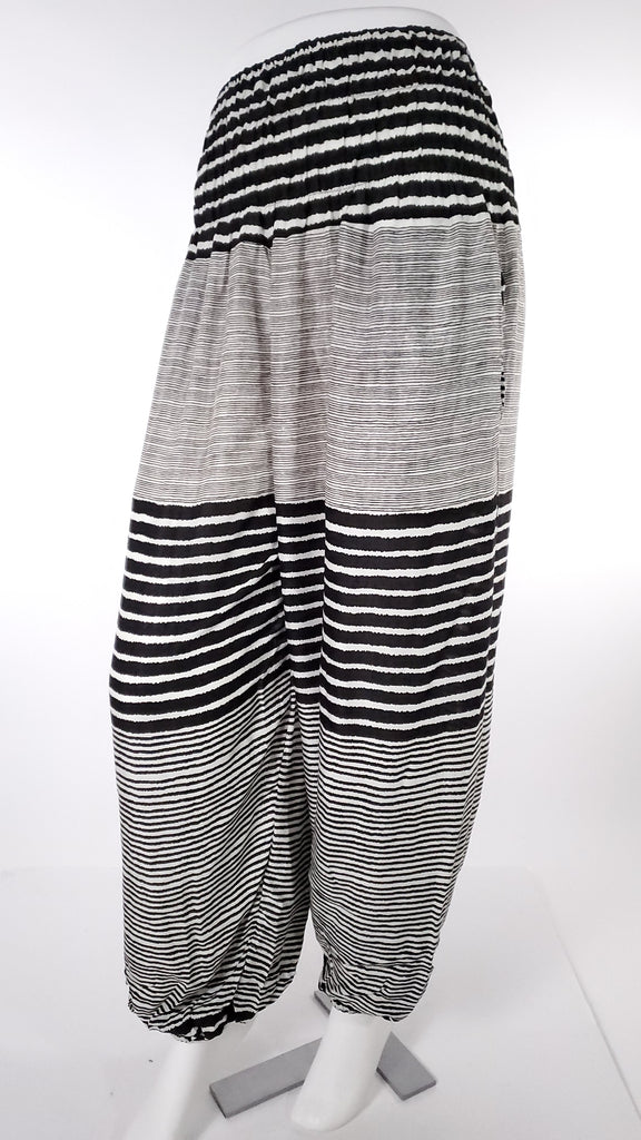 Striped Straight Leg Harem Pants In Black-The High Thai-The High Thai-Yoga Pants-Harem Pants-Hippie Clothing-San Diego