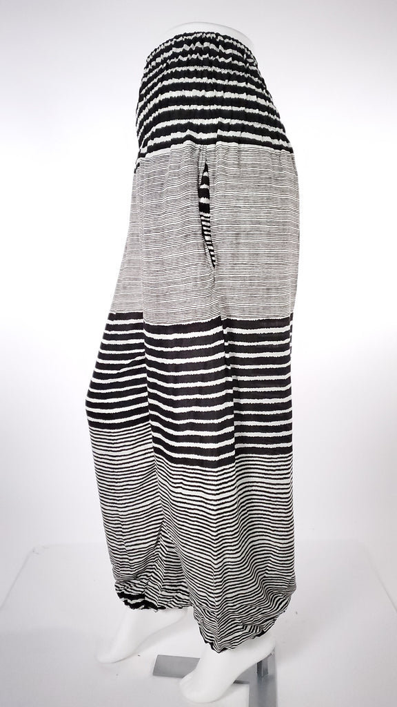 Striped Straight Leg Harem Pants In Black-The High Thai-The High Thai-Yoga Pants-Harem Pants-Hippie Clothing-San Diego