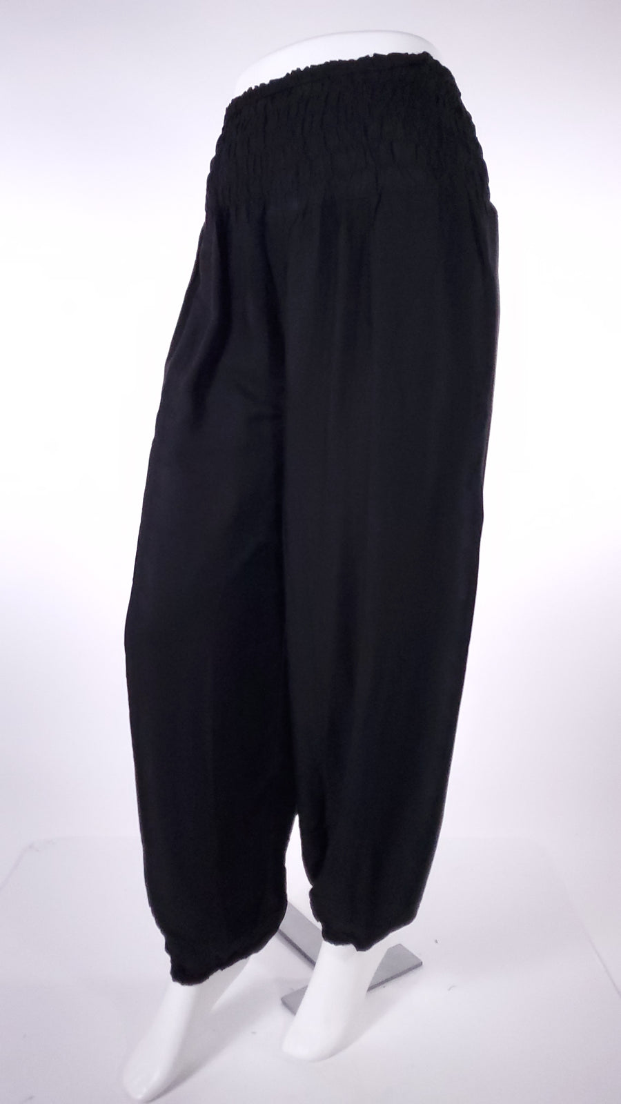 Straight Leg Harem Pants In Solid Black-The High Thai-The High Thai-Yoga Pants-Harem Pants-Hippie Clothing-San Diego