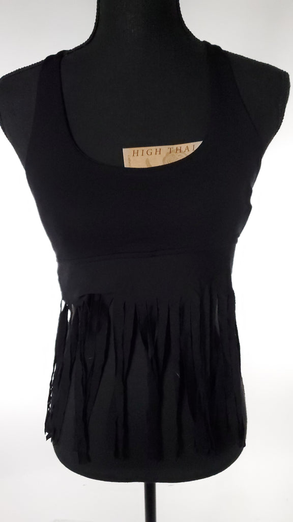 Ultra Plush Open Back Sports Bra Top With Fringe-The High Thai-The High Thai-Yoga Pants-Harem Pants-Hippie Clothing-San Diego
