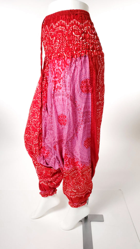 One Piece Jumper Pants in Red Mandala-The High Thai-The High Thai-Yoga Pants-Harem Pants-Hippie Clothing-San Diego