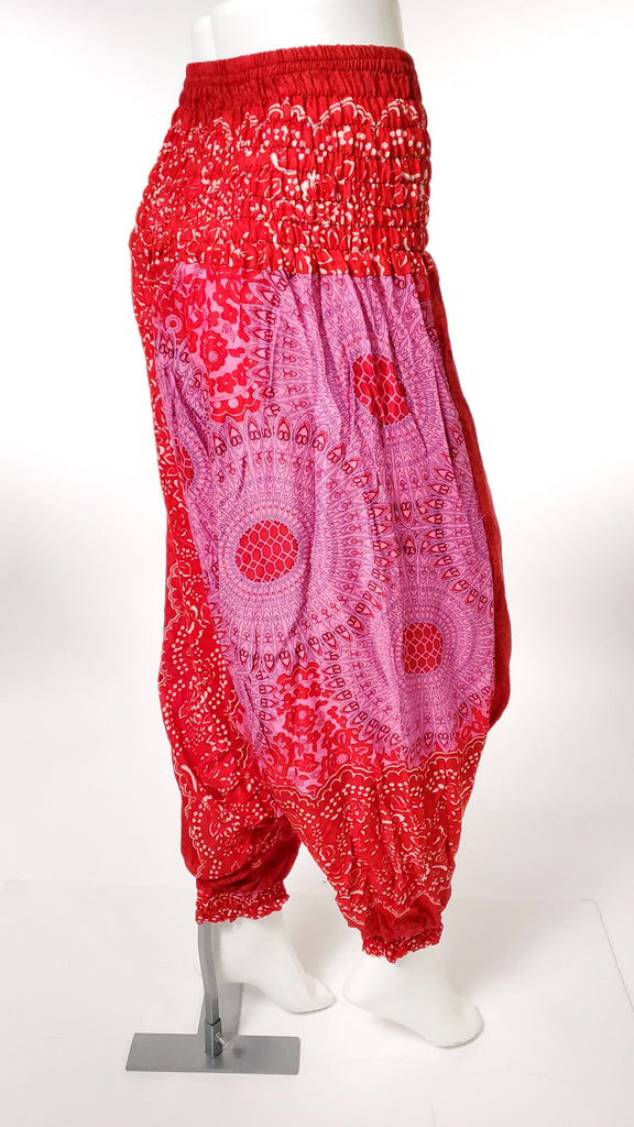 One Piece Jumper Pants in Red Mandala-The High Thai-The High Thai-Yoga Pants-Harem Pants-Hippie Clothing-San Diego