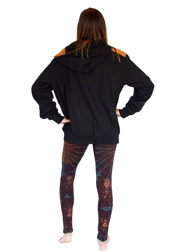 Tribal Hoody with Hmong Fabric Shoulders-The High Thai-The High Thai-Yoga Pants-Harem Pants-Hippie Clothing-San Diego