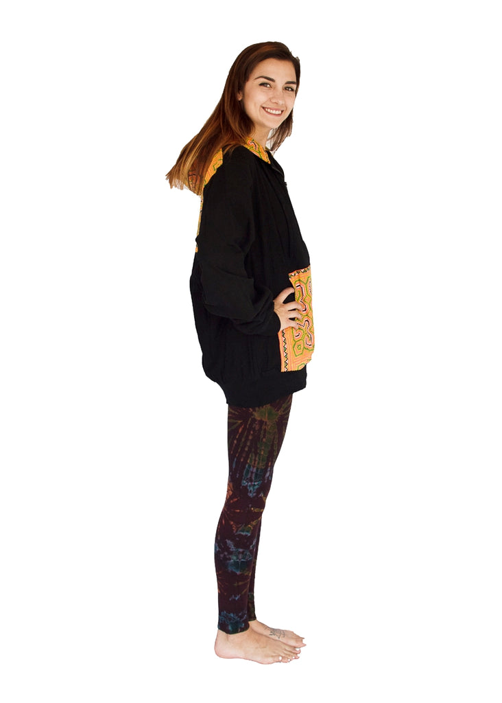 Tribal Hoody with Hmong Fabric Back-The High Thai-The High Thai-Yoga Pants-Harem Pants-Hippie Clothing-San Diego