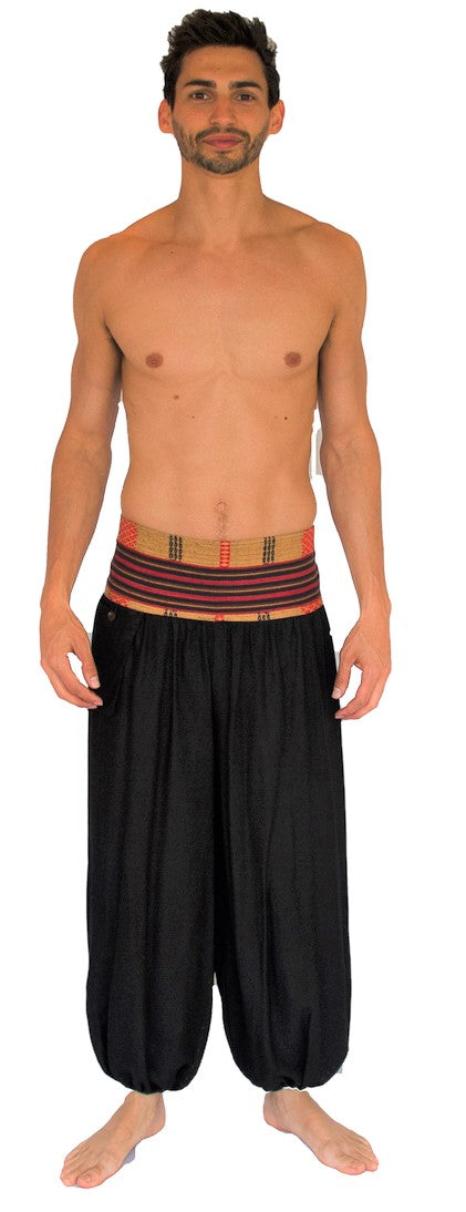 Men's Aladdin Pants in Black-The High Thai-The High Thai-Yoga Pants-Harem Pants-Hippie Clothing-San Diego