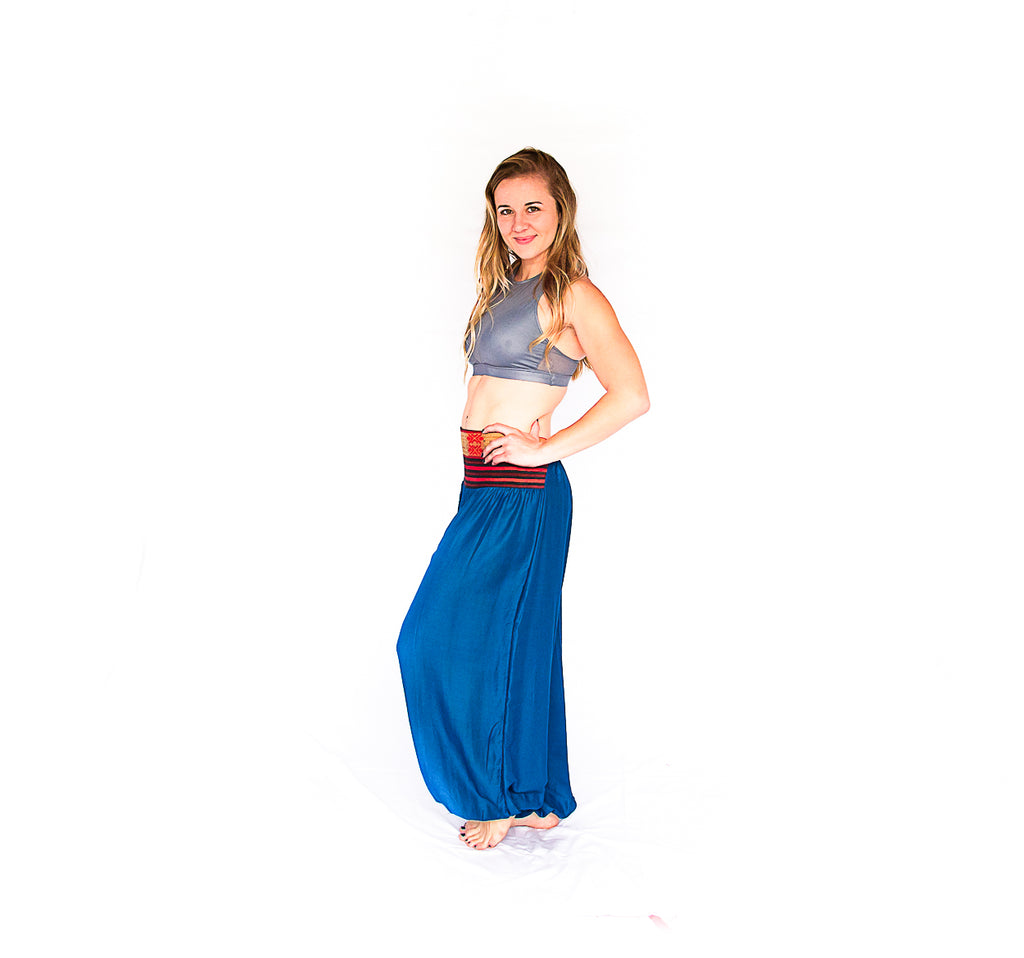 Women's Aladdin Pants in Sky Blue-The High Thai-The High Thai-Yoga Pants-Harem Pants-Hippie Clothing-San Diego