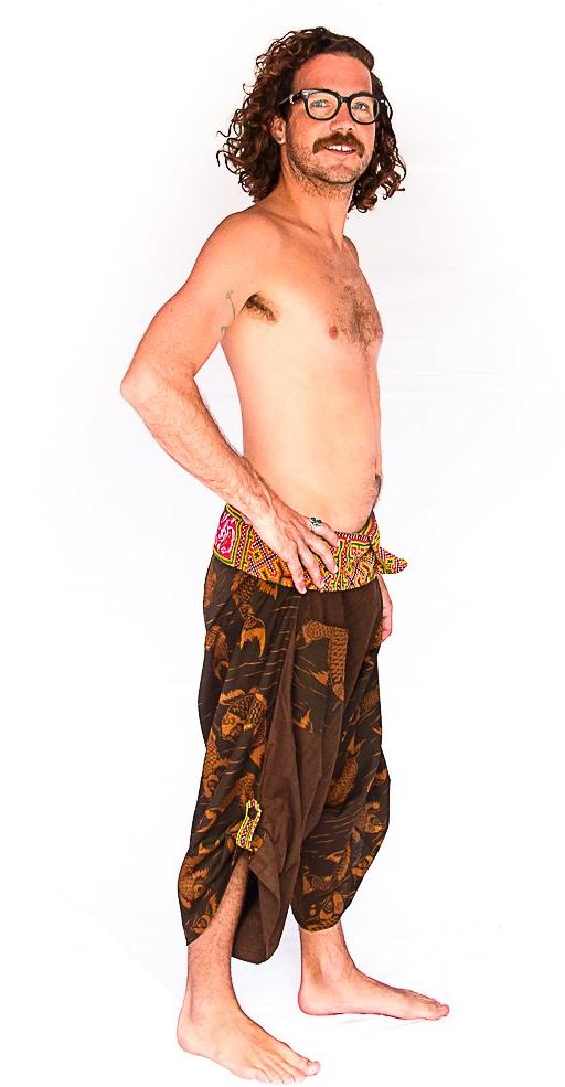 Samurai Fisherman Shorts in Brown Coy-The High Thai-The High Thai-Yoga Pants-Harem Pants-Hippie Clothing-San Diego
