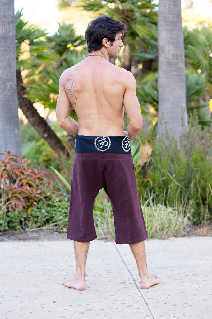 Om Fisherman Shorts in Brown-The High Thai-The High Thai-Yoga Pants-Harem Pants-Hippie Clothing-San Diego
