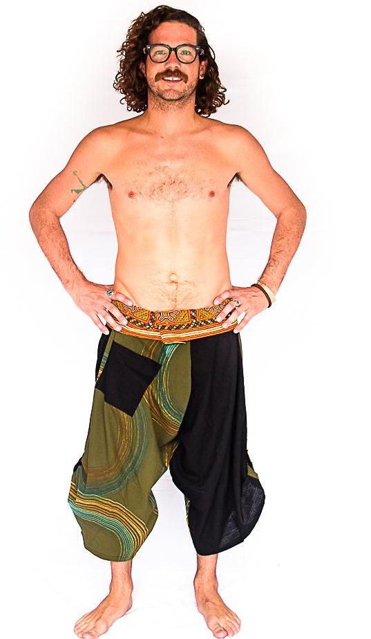 Samurai Fisherman Shorts in Forest Swirl-The High Thai-The High Thai-Yoga Pants-Harem Pants-Hippie Clothing-San Diego
