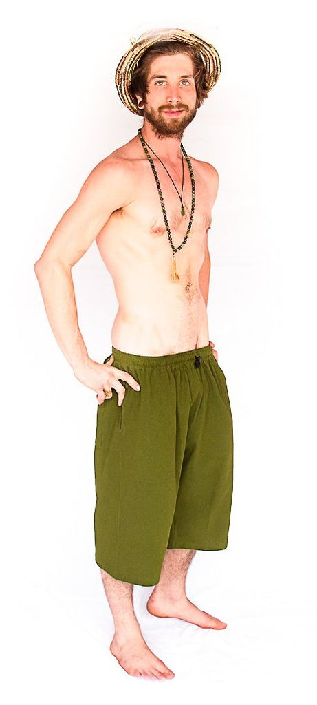 Flower of Life Lounge Shorts in Green-The High Thai-The High Thai-Yoga Pants-Harem Pants-Hippie Clothing-San Diego
