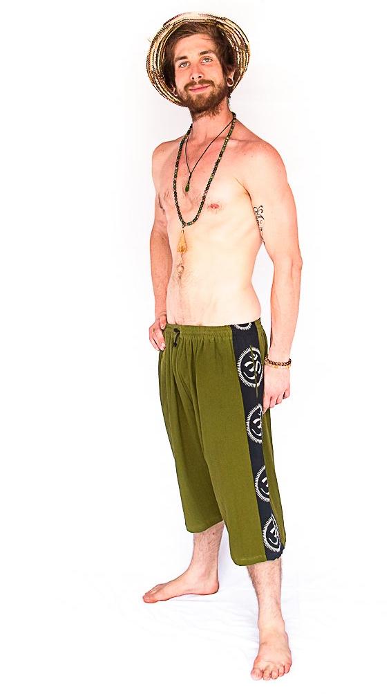 Om Lounge Shorts in Olive Green-The High Thai-The High Thai-Yoga Pants-Harem Pants-Hippie Clothing-San Diego