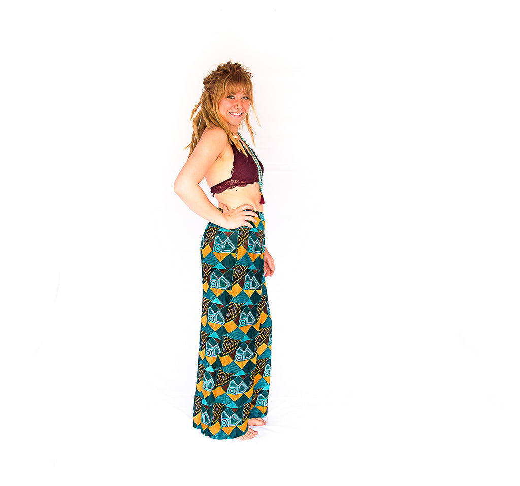 Palazzo Pants in Retro Turquoise-The High Thai-The High Thai-Yoga Pants-Harem Pants-Hippie Clothing-San Diego