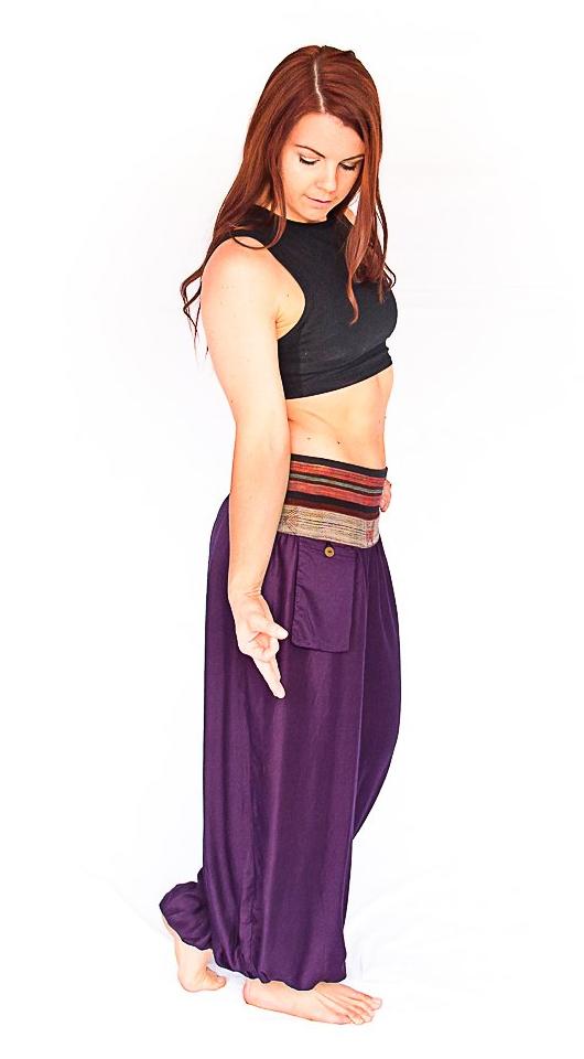 Women's Aladdin Pants in Royal Purple-The High Thai-The High Thai-Yoga Pants-Harem Pants-Hippie Clothing-San Diego