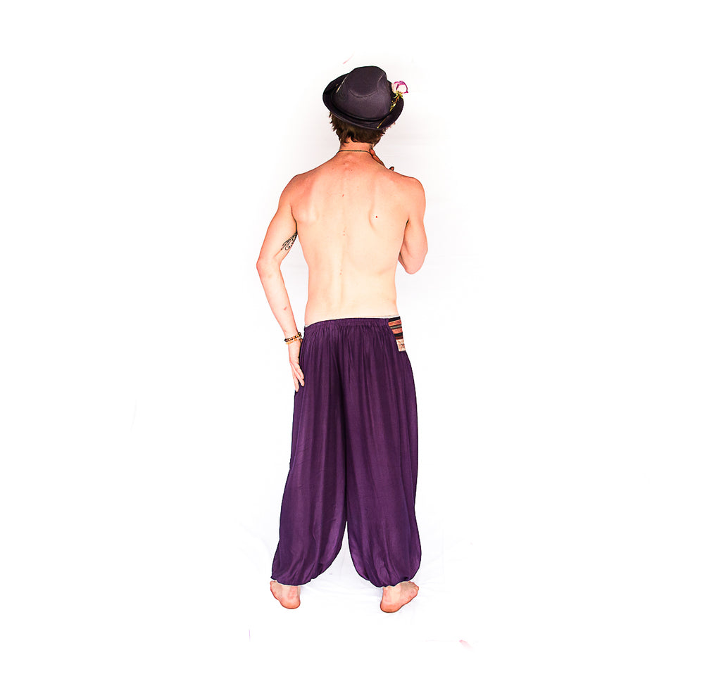 Men's Aladdin Pants in Royal Purple-The High Thai-The High Thai-Yoga Pants-Harem Pants-Hippie Clothing-San Diego