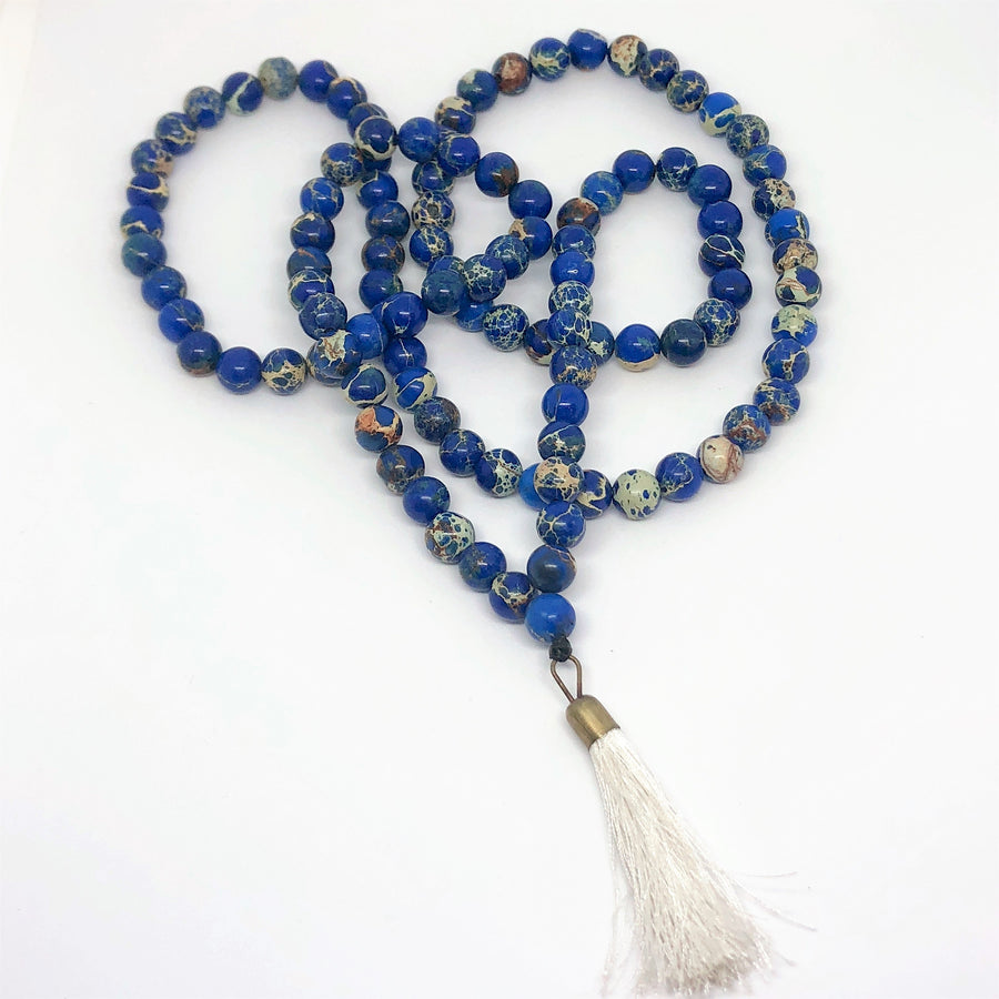 Mala Beads in Blue Variscite-The High Thai-The High Thai-Yoga Pants-Harem Pants-Hippie Clothing-San Diego