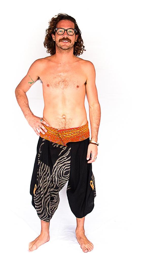 Samurai Fisherman Shorts in Zebra-The High Thai-The High Thai-Yoga Pants-Harem Pants-Hippie Clothing-San Diego