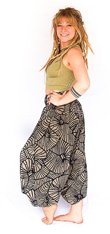 Women's Low Cut Harem Pants in Shattered Glass-The High Thai-The High Thai-Yoga Pants-Harem Pants-Hippie Clothing-San Diego